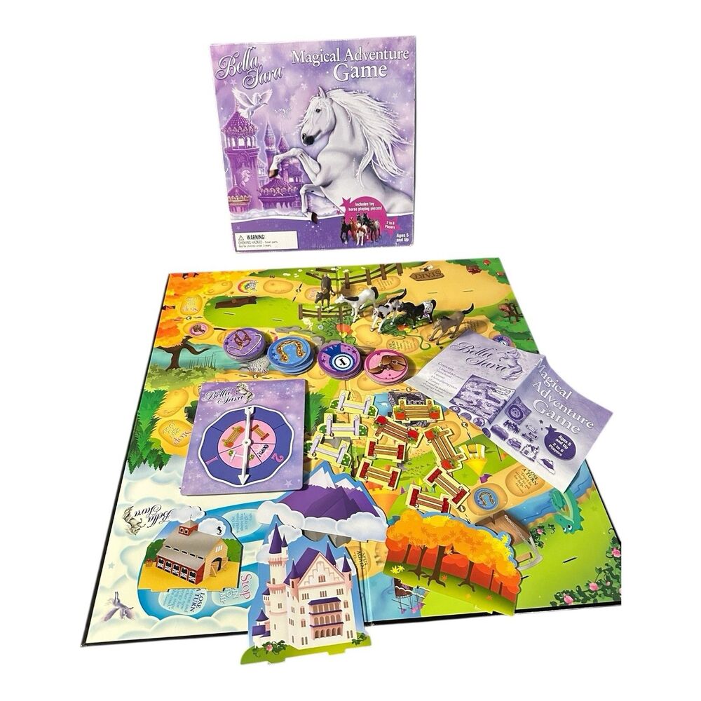 BELLA SARA MAGICAL ADVENTURE GAME Board Game Pre-owned Missing One Horse